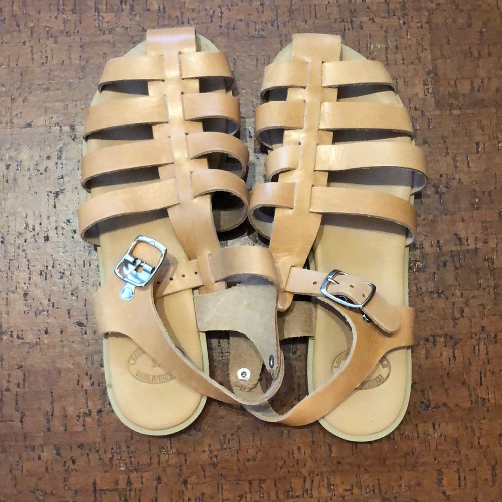 Beige sandals handmade In Greece